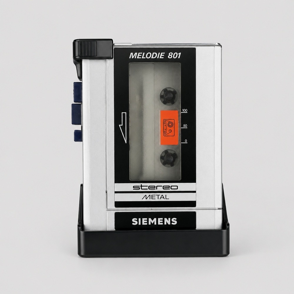 Vintage Rare Siemens Melodie 801 Stereo Metal Cassette Recorder Portable Player
